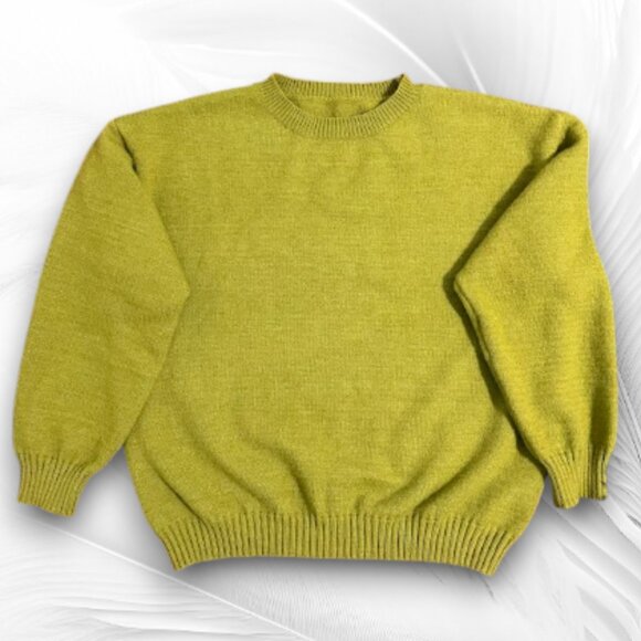 Olive Green Oversized Knit Sweater Size: L - Picture 5 of 7
